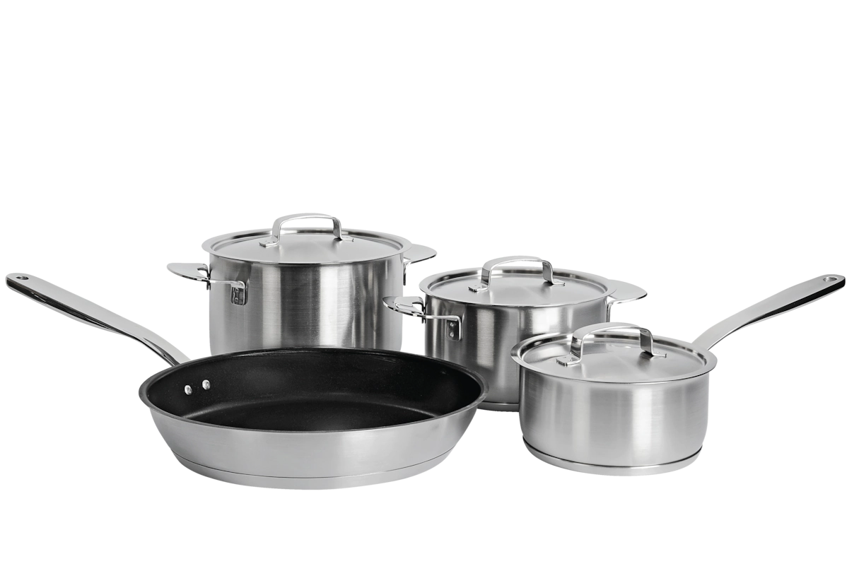 Комплект посуды All Steel с логотипом Miele 4 предмета KMTS 5704-2 Miele купить в Махачкале | Всегда в наличии! | Артикул 11945190 | Официальный сайт